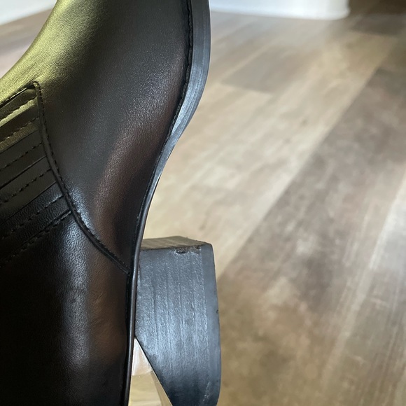 Steve Madden cowboy black leather unique heel leather boots  size 6 - Picture 13 of 13